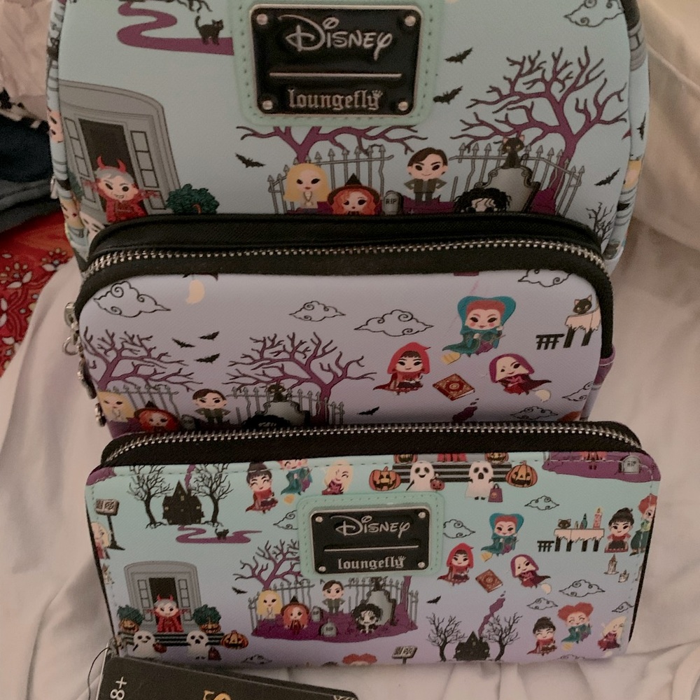 Loungefly Disney Hocus Pocus Mini back pack and matching wallet